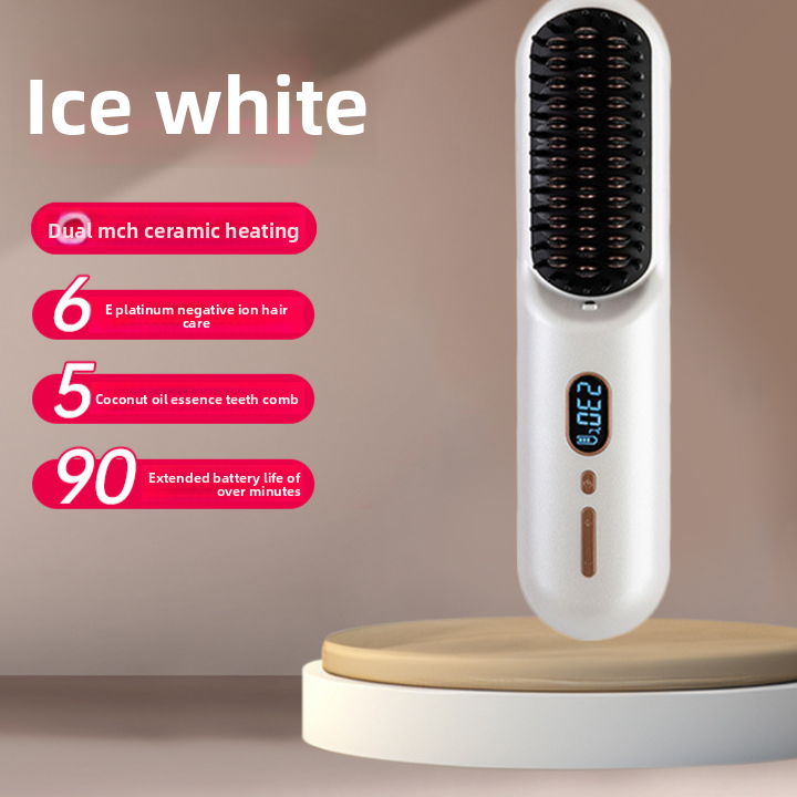 Wireless negative ion hair straightener