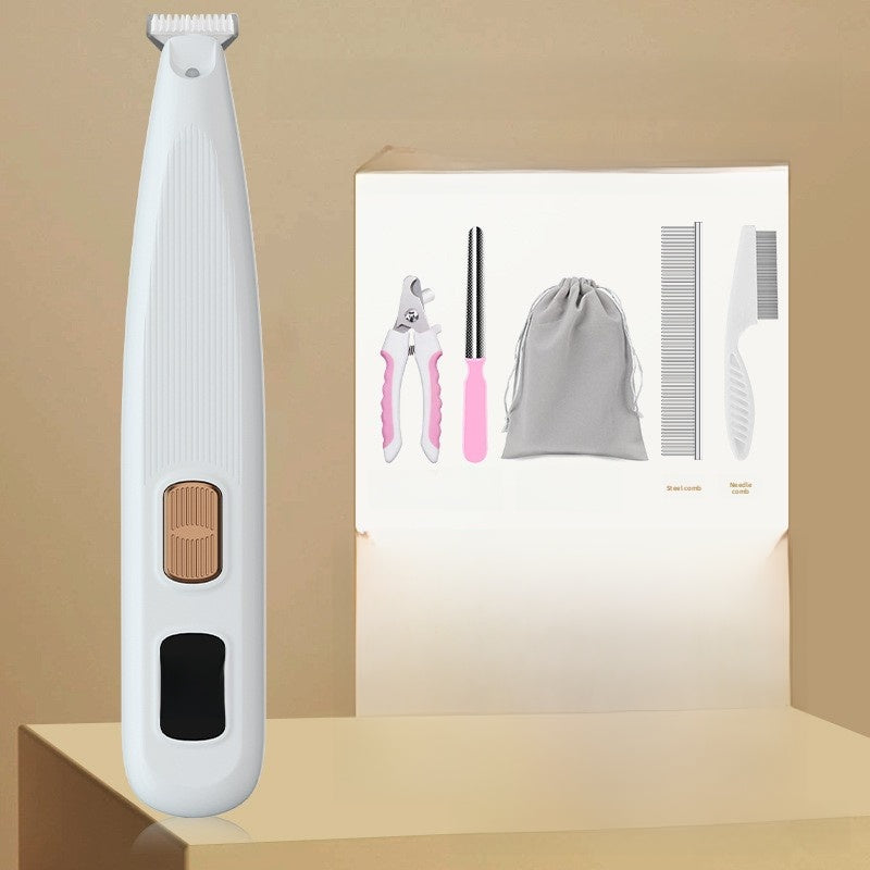 Rechargeable Pet Hair Trimmer with LED Light