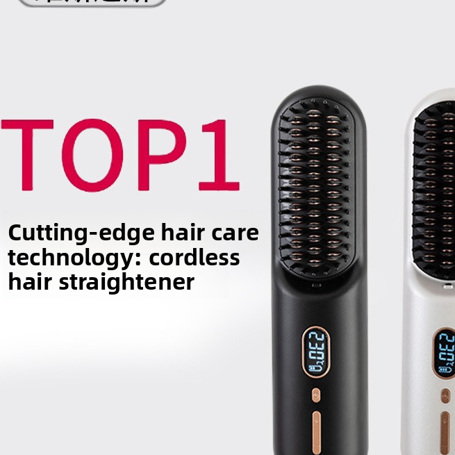 Wireless negative ion hair straightener