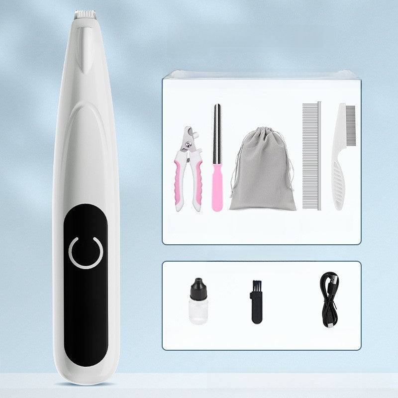 Rechargeable Pet Hair Trimmer with LED Light